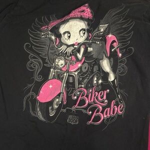 Betty Boop Black and Pink Biker Babe Tee